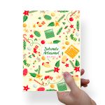 Papel Para Embalar Sabonete Offset (Sulfite) Tema Natal - 10 Unidades (14,5 X 20,5cm)