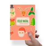Papel Para Embalar Sabonete Offset (Sulfite) Tema Natal - 10 Unidades (14,5 X 20,5cm)