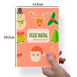 Papel Para Embalar Sabonete Offset (Sulfite) Tema Natal - 10 Unidades (14,5 X 20,5cm)