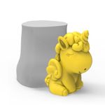 Molde de Silicone Unicórnio Ideal para Resinas, Sabonetes Biscuit e Velas Branco