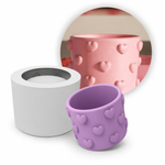 Forma de Silicone Mini Vaso Com Coração
