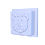Forma de Silicone Quadrada Rosto Urso