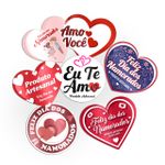 Etiqueta Adesiva Dia dos Namorados 4,3x4,3cm - Pacote com 10 unidades