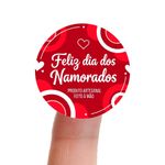 Etiqueta Adesiva Dia dos Namorados 4,3x4,3cm - Pacote com 10 unidades