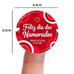 Etiqueta Adesiva Dia dos Namorados 4,3x4,3cm - Pacote com 10 unidades