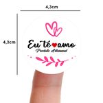 Etiqueta Adesiva Dia dos Namorados 4,3x4,3cm - Pacote com 10 unidades