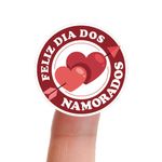 Etiqueta Adesiva Dia dos Namorados 4,3x4,3cm - Pacote com 10 unidades