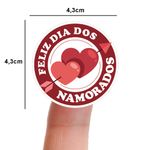 Etiqueta Adesiva Dia dos Namorados 4,3x4,3cm - Pacote com 10 unidades
