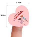 Etiqueta Adesiva Dia dos Namorados 4,3x4,3cm - Pacote com 10 unidades