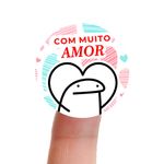Etiqueta Adesiva Dia dos Namorados Flork Redonda 4,3x4,3cm Pacote com 10 unidades