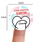 Etiqueta Adesiva Dia dos Namorados Flork Redonda 4,3x4,3cm Pacote com 10 unidades