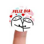 Etiqueta Adesiva Dia dos Namorados Flork Redonda 4,3x4,3cm Pacote com 10 unidades