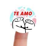 Etiqueta Adesiva Dia dos Namorados Flork Redonda 4,3x4,3cm Pacote com 10 unidades