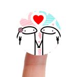 Etiqueta Adesiva Dia dos Namorados Flork Redonda 4,3x4,3cm Pacote com 10 unidades