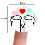 Etiqueta Adesiva Dia dos Namorados Flork Redonda 4,3x4,3cm Pacote com 10 unidades