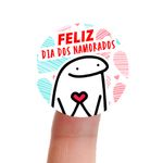 Etiqueta Adesiva Dia dos Namorados Flork Redonda 4,3x4,3cm Pacote com 10 unidades