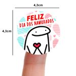Etiqueta Adesiva Dia dos Namorados Flork Redonda 4,3x4,3cm Pacote com 10 unidades
