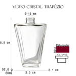 Frasco Vidro Cristal Trapézio + Válvula Recrave Spray Várias Cores