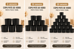 Copo Pote Vidro Patê Preto Fosco para Vela Artesanal 150ml 