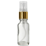 Frasco Vidro Cristal Amostra Flaconete Cilíndrico 20ml (18/410) + Válvula Spray Várias Cores + Sobretampa