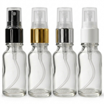 Frasco Vidro Cristal Amostra Flaconete Cilíndrico 20ml (18/410) + Válvula Spray Várias Cores + Sobretampa