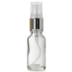 Frasco Vidro Cristal Amostra Flaconete Cilíndrico 20ml (18/410) + Válvula Spray Várias Cores + Sobretampa