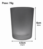 Copo Pote Vela 70ml  Tampa de Madeira Hermetica - Preto Jateado