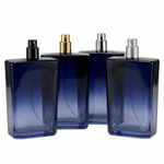 Frasco Vidro Roma Retangular Azul  Para Perfume 100ml Recrave Com Valvula Spray Luxo Varias Cores 