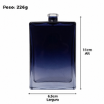 Frasco Vidro Roma Retangular Azul  Para Perfume 100ml Recrave Com Valvula Spray Luxo Varias Cores 