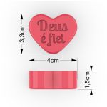 Molde de Silicone Coração “Deus é Fiel” para Sabonetes, Lembrancinhas e Artesanato