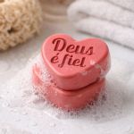 Molde de Silicone Coração “Deus é Fiel” para Sabonetes, Lembrancinhas e Artesanato