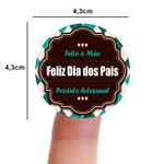 Etiqueta Adesiva Vinil Dia dos Pais Lembrancinha 4,3x4,3cm Pacote com 10 unidades