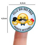 Etiqueta Adesiva Vinil Dia dos Pais Lembrancinha 4,3x4,3cm Pacote com 10 unidades