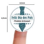 Etiqueta Adesiva Vinil Dia dos Pais Lembrancinha 4,3x4,3cm Pacote com 10 unidades