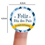 Etiqueta Adesiva Vinil Dia dos Pais Lembrancinha 4,3x4,3cm Pacote com 10 unidades