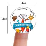 Etiqueta Adesiva Vinil Dia dos Pais Lembrancinha 4,3x4,3cm Pacote com 10 unidades