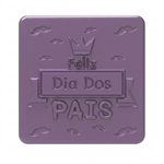 Forma de Silicone Quadrada Feliz dia dos Pais Coroa e Bigodes