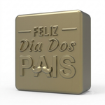 Forma Molde de Silicone Quadrada Feliz dia dos Pais Bigode Modelo 4
