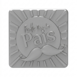 Forma de Silicone Molde Quadrado Feliz dia dos Pais Bigode Modelo 3 Elegância Retro