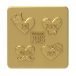 Forma de Silicone Quadrada Feliz dia dos Pais Papai Pai Paizão Papi Afeto