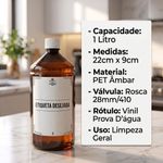 Frasco PET Ambar 1L para Lavanderia com Rótulo em Vinil à Prova d'Água