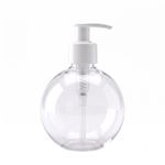 Frasco Pet Cristal Saboneteira Bola 300ml 28/410 Com Válvula Pump para Sabonete Liquido Shampoo Condicionador Creme Hidratante Detergente