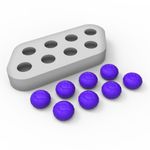 Molde de Silicone 8 Blueberry Mirtilo Realista para Artesanato Sabonete Resina Gesso Vela