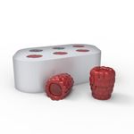 Molde de Silicone 6 Cavidades Framboesas Frutas Hiper-realistas