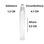 Frasco de Vidro Cristal Rollon Para Perfume 10ml Com Tampa