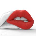 Peça em Gesso Boca Grande Decorativa de Parede Mordendo os Labios Decoração para Quarto Sala Studio Motel