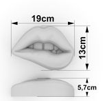 Peça em Gesso Boca Grande Decorativa de Parede Mordendo os Labios Decoração para Quarto Sala Studio Motel