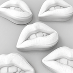 Peça em Gesso Boca Grande Decorativa de Parede Mordendo os Labios Decoração para Quarto Sala Studio Motel