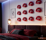 Peça em Gesso Boca Grande Decorativa de Parede Mordendo os Labios Decoração para Quarto Sala Studio Motel