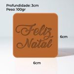 Molde de Silicone Feliz Natal Quadrado para Sabonete Vela Gesso Resina Lembrancinha e Decoração